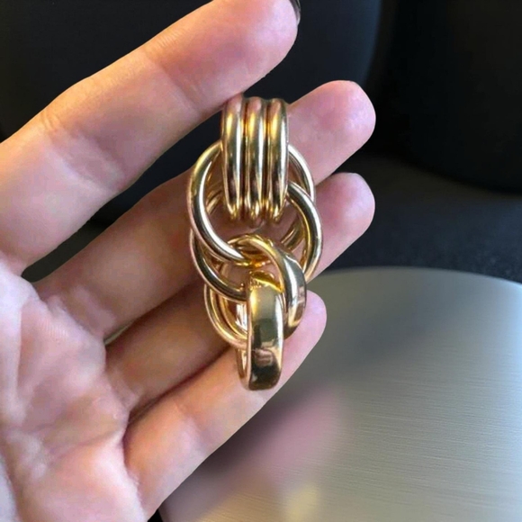 None Jewelry - Large hanging drop hoop earrings; lightweight; nwot